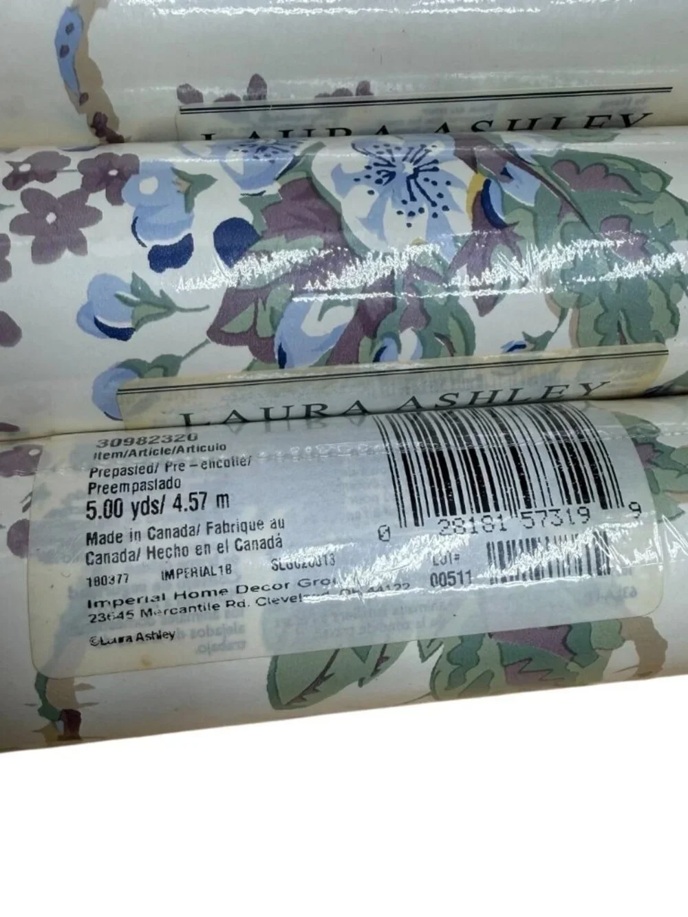 Vintage Wallpaper Border Floral Cottage Core Chic Laura Ashley Home 3 Rolls New